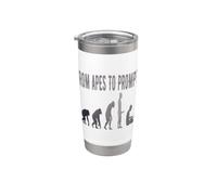 from Apes to Prompts AI Evolution Funny Stainless Steel Insulated Tumbler