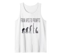 from Apes to Prompts AI Evolution Funny Tank Top