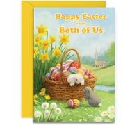 From Both Of Us Easter Card - Hoppy Easter - Medium Sized Card (A5 Size -148mm x 210mm) with Envelope