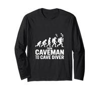 from Caveman to Cave Diver Evolution Scuba Long Sleeve T-Shirt