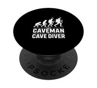 From Caveman To Cave Diver Evolution Scuba PopSockets Adhesive PopGrip