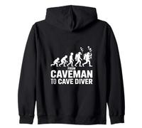 From Caveman To Cave Diver Evolution Scuba Zip Hoodie