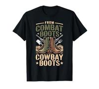 from Combat Boots to Cowboy Boots Army Veteran Homesteader T-Shirt