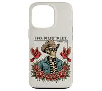 From Death To Life Romans 6:13 Christian Skeleton Cowboy Hat Case for iPhone 13 Pro