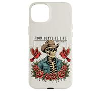 From Death To Life Romans 6:13 Christian Skeleton Cowboy Hat Case for iPhone 15 Plus