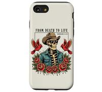 From Death To Life Romans 6:13 Christian Skeleton Cowboy Hat Case for iPhone SE (2020) / 7/8
