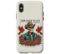 From Death To Life Romans 6:13 Christian Skeleton Cowboy Hat Case for iPhone X/XS