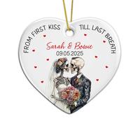 From First Kiss Till Last Breath Xmas Hanging Ornament Funny Xmas Pendant Decorative Tree Decorations For Holiday Home Decor Kitchen