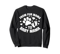 From Fur Mama To Baby Mama Cute Pregnancy Reveal Sweatshirt