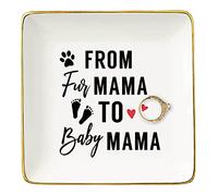 From Fur Mama to Baby Mama - Mom to Be Gift -Have a Baby Gift - Pregnancy Announcement Gift - Baby Reveal Gift for New Mom Mother - Ceramic Jewelry Holder Ring Dish Trinket Tray