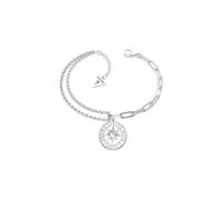 From Guess Love Double Chain 17mm Silver Bracelet UBB70000-L - - Stainless Steel / Rhodium Plated Crystal