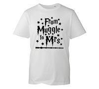 from Muggle to Mrs T-Shirt Top Potter Wedding Funny Married Hen Party Bride Joke Meme Party Wear Adult Kids Unisex Tee TopMeme Adult Kids Unisex Tee Top (White, XL)