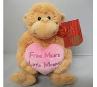 from mums little monkey bear holding heart with the words mums little monkey
