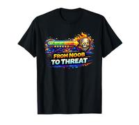 from Noob to Threat - Level Up Gamer Progress Design T-Shirt