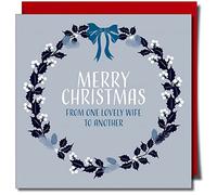 From one lovely Wife to another - Christmas greeting card - Lesbian Christmas card - Gay Christmas card - Approx 150mm x 150mm Premium Card
