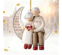 From Our First Kiss Till Our Last Breath,Personalized Christmas Ornaments 2025 for Couple,CouplesOrnament for Christmas Tree Car Mirror Hanging Decor,Old Couple Ornament Gifts for Him Her