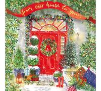 From Our House to Yours Christmas Card - Special Finish - Decorated Porch - Artistic Festive Design - Made in the UK - Eco-Friendly