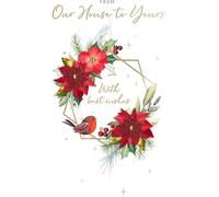 From Our House To Yours Embellished Christmas Card Hand-Finished Champagne Cards XCDC395