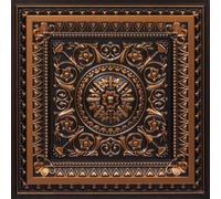 From Plain To Beautiful In Hours 223-25ac La Scala PVC 2' x 2'Glue-up or Lay-in Ceiling Tile (Case / 100 sq.ft), Antique Copper, Pack of 25