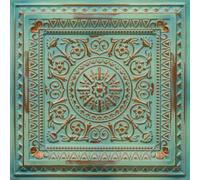 From Plain To Beautiful In Hours 223 La Scala PVC 2' x 2' Glue-up or Lay-in Ceiling Tile (Covers / 100 sq.ft), Natural Patina, 25 Piece