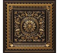 From Plain To Beautiful In Hours 223 La Scala PVC 2' x 2'Glue-up or Lay-in Ceiling Tile, Pack of 10, Antique Gold, 10 Piece