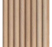 From Plain To Beautiful In Hours C5104-SAM Contour Round Polystyrene Wood Ceiling/Wall Panels, Natural Oak (5 in x 5 in Sample)