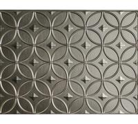 From Plain To Beautiful In Hours N560 Brushed Nickel Celestial Backsplash Decorative Kitchen Backsplash Kit - (5) 18x24 in Tiles, (2) 18 in J-Trims, and (1) Inside Corner Trim