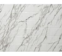 From Plain To Beautiful In Hours N640 Marble Subway Backsplash Decorative Kitchen Backsplash Kit - (5) 18x24 in Tiles, (2) 18 in J-Trims, and (1) Inside Corner Trim