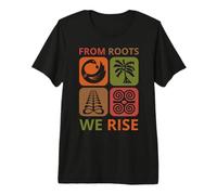 from Roots We Rise Adinkra Symbols Heritage Ghana Art Premium T-Shirt