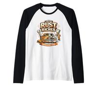 from Rust to Riches Classic Car Restoration Journey Raglan Baseball Tee