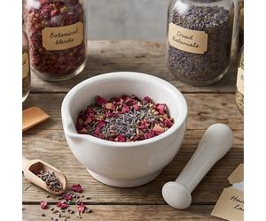 From Scratch White Marble Large Mortar and Pestle