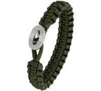 From Soldier To Soldier Oxidized Green Bracelet Oxidized Silver 1604-FSTS-Gre-S10-23 cm - Man - 925 Sterling Silver Silver 23 cm