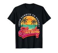from Sunrise to Sunset Florida Retro Vacation Beach T-Shirt