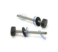 From The Anvil 50819 Matt Black SS (304) 100mm Bolt Fixings for T Bar (2) - Offset