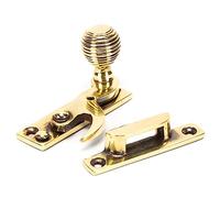 From The Anvil Aged Brass Beehive Sash Hook Fastener