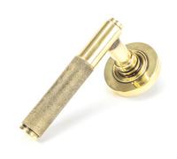 From The Anvil Aged Brass Brompton Lever On Rose Set (Plain)
