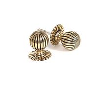 From the Anvil Aged Brass Flower Mortice/Rim Knob Set