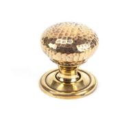 From The Anvil Aged Brass Hammered Mushroom Cabinet Knob 32mm