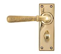 From The Anvil Aged Brass Hammered Newbury Lever Bathroom Set