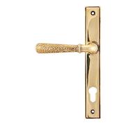 From The Anvil Aged Brass Hammered Newbury Slimline Espag. Lock Set, Brown