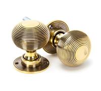 From The Anvil Aged Brass Heavy Beehive Mortice/rim Knob Set