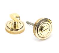 From The Anvil Aged Brass Round Thumbturn Set (Art Deco)