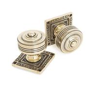 From the Anvil Aged Brass Tewkesbury Square Mortice Knob Set