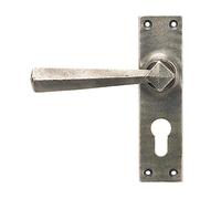 From the Anvil Antique Pewter Straight Lever Euro Lock Set