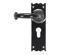 From the Anvil Black Cottage Lever Euro Lock Set