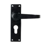 From the Anvil Black Deluxe Lever Euro Lock Set