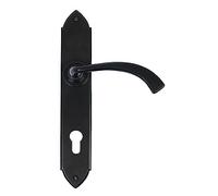 From The Anvil Black Gothic Curved Lever Espag. Lock Set