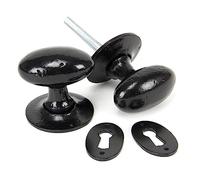 From the Anvil Black Oval Mortice/Rim Knob Set