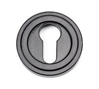 From The Anvil Black Round Euro Escutcheon (Art Deco)
