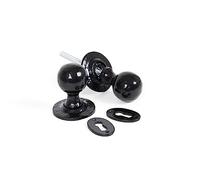 From the Anvil Black Round Mortice/Rim Knob Set